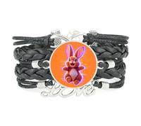 Bracelet Infinity Unique Fault Art Rabbit Love En Cuir Tressé Ajustable No