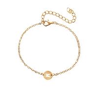 Bracelet Initial Personnalisé Bracelet Lettre en Acier Inoxydable Plaqué Or 18K Bracelet à Breloques Pièce Délicate Bracelet avec de Disque Délicat pour Femmes Filles Plaqué Poignet Anneaux