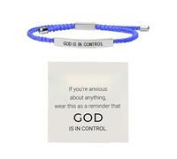 Bracelet inspirant « Dieu est aux commandes » en acier inoxydable, bracelet tressé réglable avec inscription (B, 26cm)