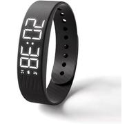 Bracelet intelligent étanche IP65 avec réveil vibrant, moniteur de fréquence cardiaque, podomètre pour homme et femme