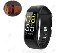 Bracelet intelligent - HTBE® - Noir - Étanche - Moniteur de fréquence cardiaque - 100 mAh