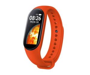 Bracelet intelligent iWear SM7 0,96'' TFT - Tracker d'activité IP67 avec fréquence cardiaque et tension artérielle / Social / Sommeil Rouge