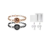 Bracelet intelligent pour couples - Bracelet d'alerte d'appel connecté à l'application pour 3 personnes importantes avec 7 notifications LED de couleur, message tactile romantique, cadeau pour lui