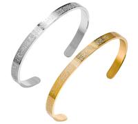 Bracelet Islamique WUSANNA Allah Ouvrant en Or et Argent - Calligraphie Arabe - Convient aux Femmes et Hommes