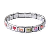 Bracelet italien pour femme, en acier inoxydable, bracelet modulaire italien - Accessoire élégant pour rendez-vous, camping, banquet, voyage, mariage, Siehe Beschreibung, Acier inoxydable, Voir