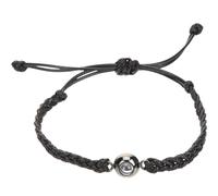 Bracelet je T’aime 100 Langues Tressé Cuivre Coton Noir pour Femmes | Présent Romantique pour Valentine, Projection Amoureuse, Style Délicat, pour Copine et Anniversaire