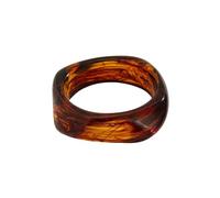 Bracelet jonc carré en résine acrylique plaque écaille de tortue large bracelet épais géométrique irrégulier bracelets en plastique déclaration pour femme bijoux Hyf710, taille unique, Polyester