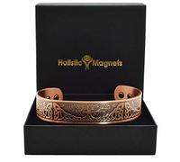 Bracelet Jonc celtique Homme Femme Bracelet Magnétique en Cuivre Pur avec six aimants Idée Cadeau Anniversaire (TRL)-Arbre de vie celtique (L: Poignet 19,5-22cm)