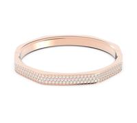 Bracelet-jonc Dextera, Forme octogonale, Blanc, Placage de ton or rosé XL