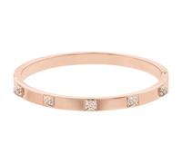 Bracelet-jonc Dextera, Pavé, Blanc, Doré à l’or rose 18 carats (750/1000) S