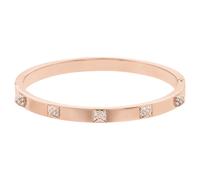 Bracelet-jonc Dextera, Pavé, Blanc, Placage de ton or rosé M