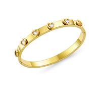 Bracelet jonc doré pour femme, bracelet OT personnalisé, bracelet 12 constellations, bracelet lune et étoile, bracelet délicat en forme de cœur pour femme, 6.5 inches, Acier inoxydable, Non connu