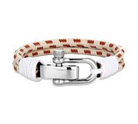 Bracelet jonc double brin avec fermoir en acier inoxydable - Cadeau unique pour homme, taille unique, 19-20 cm_Blanc, Agate