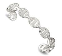 Bracelet jonc empilable en argent sterling 925 poli avec ancre marine de 9,6 mm pour homme