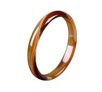 Bracelet Jonc en Calcédoine Naturelle, Bracelet en Agate Orange, Bracelet Lady Jade, pour Porter Chance, pour Petite Amie, pour Famille, avec Boîte À Bijoux, 56-62 Mm,56mm