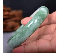 Bracelet jonc en jade de Chine naturelle de qualité véritable, bijoux à breloques, accessoires de mode, bracelets émeraude sculptés à la main, cadeau de fête pour femme (couleur de la gemme : 61-62 m