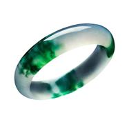 Bracelet jonc en jade, motif de fleur naturelle verte flottante, pierre de jade glacée, pour anniversaire, prospérité et bonne fortune