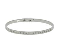 Bracelet JONC en Laiton Argenté - Message : Je NE VIEILLIS Pas, Je Prends DE LA Valeur, Laiton, Sans pierre, Laiton, Sans pierre