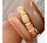 Bracelet jonc en résine mado colori beige de 66mm