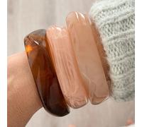Bracelet jonc en résine mado colori pêche de 66mm