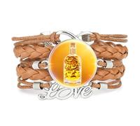 Bracelet Jonc Ethnique En Cuir Tressé, Ajustable, Style Diffraction Spectrale, Idéal Pour Célébrer L'Amitié Lors D'Une Fête De La Bière. Accessoire D'Amour, Cadeau D'Anniversaire Ou De Noël. C