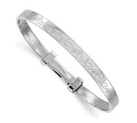 Bracelet jonc extensible en argent sterling 925 plaqué rhodium 4 mm