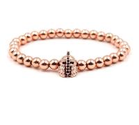 Bracelet Jonc Femme, Bracelet Vintage Or Rose Cuivre Casque Bracelets Perles Bijoux Femme 19cmx8mm,Unisexe