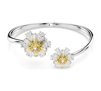 Bracelet-jonc Idyllia, Fleur, Jaune, Métal rhodié S