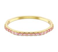 Swarovski Bracelet-jonc Matrix, forme octogonale rehaussée d'un dégradé de cristaux Zirconia roses taille baguette, sertis verticalement, fermeture charnière, placage ton or, taille S