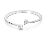 Bracelet-jonc Mesmera, Cœur, Blanc, Métal rhodié L