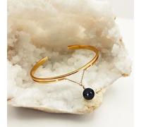 Bracelet jonc obsidienne aurore or