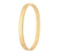 Bracelet - Jonc - Ovale - Ciselé - 64 x 55 mm - Fermoir Clip - Plaqué Or Jaune 750/1000 - Femme