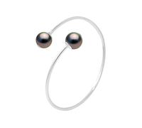 Bracelet Jonc - Pearls & Colors - Toi & Moi - Perles de Tahiti 10-11 mm - Argent 925 - Femme