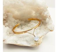 Bracelet jonc pierre de lune aurore or