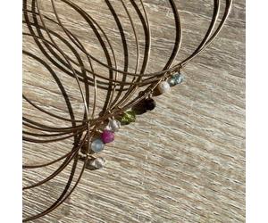 Bracelet jonc pierre de naissance mai emeraude joyce