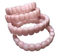 Bracelet jonc rectangulaire en cristal de pierre précieuse opale rose naturelle de 12 mm for femme AAAA/739