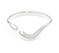 Bracelet-jonc Swarovski Classica, Ouvert, Taille ronde, Blanc, Argent 925 L