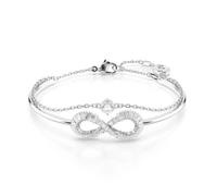 Bracelet jonc - SWAROVSKI - Hyperbola Infini - Métal rhodié - Blanc - 2 bracelets en un