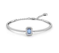 Bracelet-jonc Una Angelic, Taille octogonale, Pavé, Bleu, Métal rhodié OS
