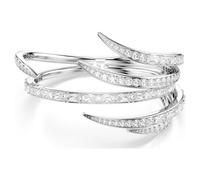 Bracelet-jonc Vienna, Tailles variées, Blanc, Métal rhodié S