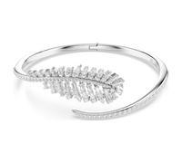 Bracelet-jonc Vienna, Tailles variées, Plume, Blanc, Métal rhodié M