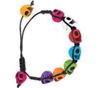 Bracelet jour des morts têtes de mort multicolores