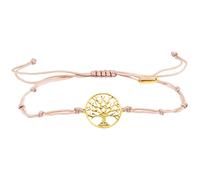 Bracelet Julie Julsen en argent 925/- bracelet textile arbre de vie beige