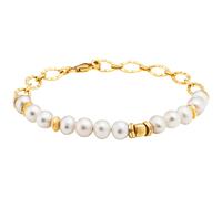Bracelet Julie Julsen en argent massif 925 plaqué or 12 perles d'eau douce 19...