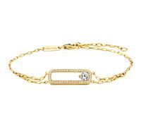 Bracelet Julie Julsen en argent sterling 925/- plaqué or 41 zircons blancs