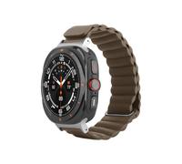 Bracelet - JUSTIN - Samsung Galaxy Watch Ultra - Cuir PU marron - Magnétique - Ajustable