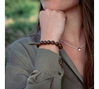 Bracelet kamelia pierres de bronzite