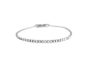 Bracelet Kayla en zircone brillante avec plaque rhodiée.