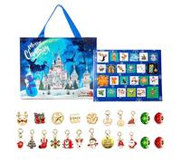 Bracelet Kit - 2025 Christmas Calendar, Handmade Holiday Craft Making Set | Alloy and Resin Material, Fun Jewelry Craft for Sister Teenagers Girls Daughter Birthday, 7.76x6.69x0.59 Inches