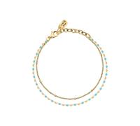 Bracelet LA PETITE STORY en Acier Jaune et Email Turquoise